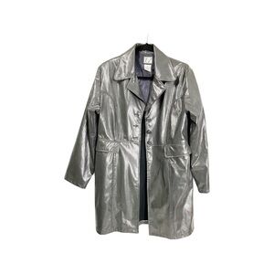 Vintage T.Z faux snake and faux leather gray button closure size M women coat